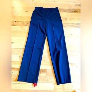 NWT Theory Wide-Leg Mid-Rise Traceable Wool Pant Sea Blue size 0